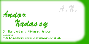 andor nadassy business card